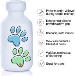 Vial Safe For Pets Insulin Vial Protector for Humulin and Semglee, Cat/Dog Paw Prints, 2 Pack slide 2 of 5