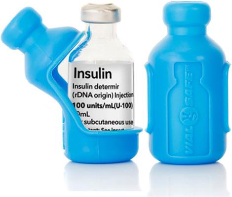 Show full view: Vial Safe For Pets Insulin Vial Protector for Humulin and Semglee, Light Blue, 2 Pack slide 1 of 6