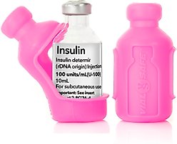 Vial Safe For Pets Insulin Vial Protector for Humulin and Semglee, Pink, 2 Pack