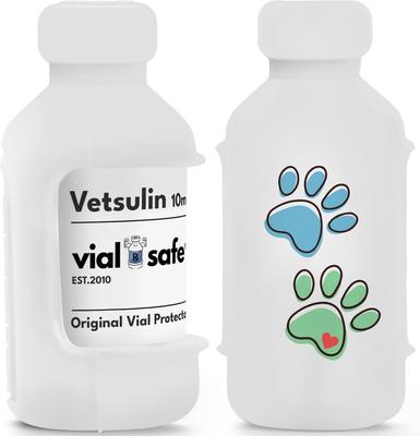 Show full view: Vial Safe For Pets Insulin Vial Protector for Vetsulin, Cat/Dog Paw Prints, 2 Pack slide 1 of 5