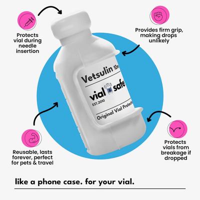 Show full view: Vial Safe For Pets Insulin Vial Protector for Vetsulin, Cat/Dog Paw Prints, 2 Pack slide 3 of 5
