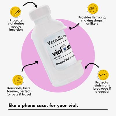 Show full view: Vial Safe For Pets Insulin Vial Protector for Vetsulin, Clear, 2 Pack slide 3 of 5
