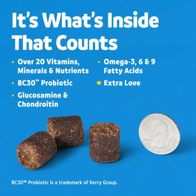 Show full view: Vibeful 10-in-1 Multivitamin Bites Chicken Flavored Soft Chews Supplement for Dogs, 90-Count slide 6 of 10