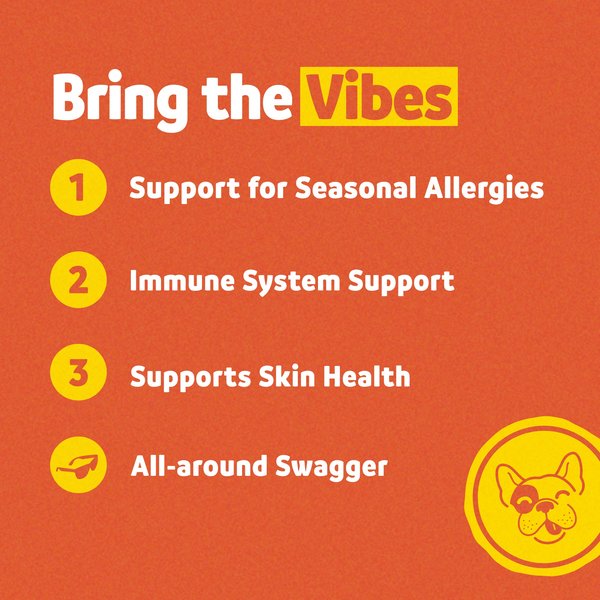 Show full view: Vibeful Allergy & Immune Support Peanut Butter Flavored Soft Chews Allergy & Immune Supplement for Dogs, 14 count slide 3 of 8