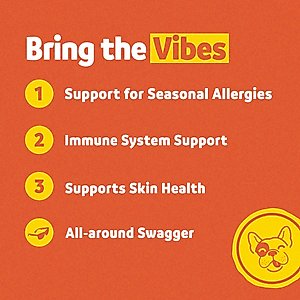 Vibeful Allergy & Immune Support Peanut Butter Flavored Soft Chews Allergy & Immune Supplement for Dogs, 14 count