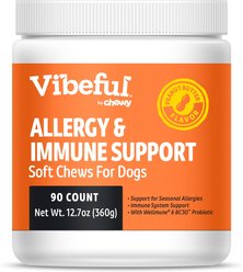Vibeful Allergy & Immune Support Peanut Butter Flavored Soft Chews Allergy & Immune Supplement for Dogs...