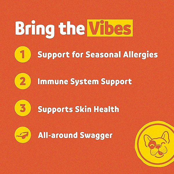 Show full view: Vibeful Allergy & Immune Support Salmon Flavored Soft Chews Allergy & Immune Supplement for Dogs, 90 Count slide 4 of 9