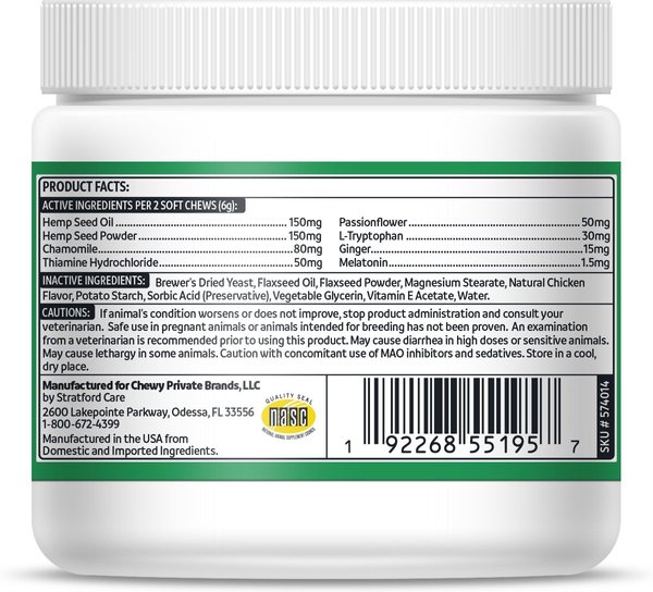 Show full view: Vibeful Calming Hemp Chicken Flavored Soft Chews Calming Supplement for Dogs, 90 Count slide 3 of 9