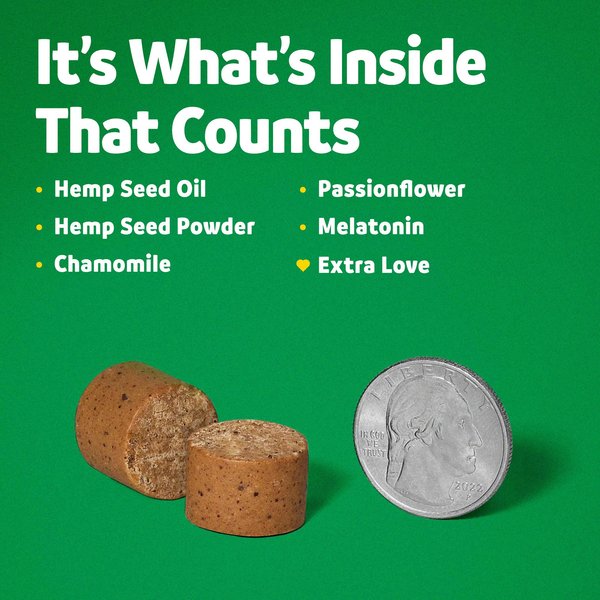 Show full view: Vibeful Calming Hemp Chicken Flavored Soft Chews Calming Supplement for Dogs, 90 Count slide 5 of 9