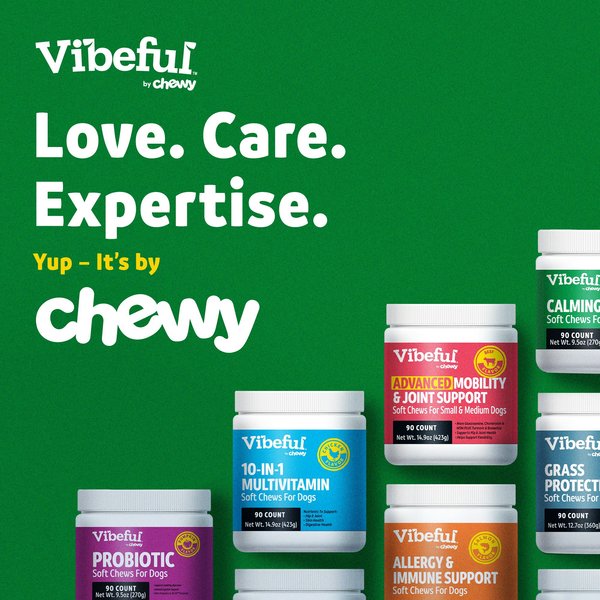 Show full view: Vibeful Calming Hemp Chicken Flavored Soft Chews Calming Supplement for Dogs, 90 Count slide 8 of 9