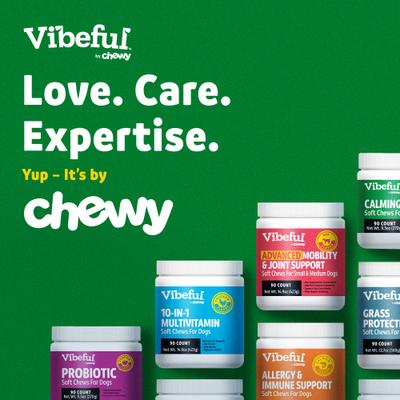 Show full view: Vibeful Calming Hemp Chicken Flavored Soft Chews Calming Supplement for Dogs, 90 Count slide 9 of 10