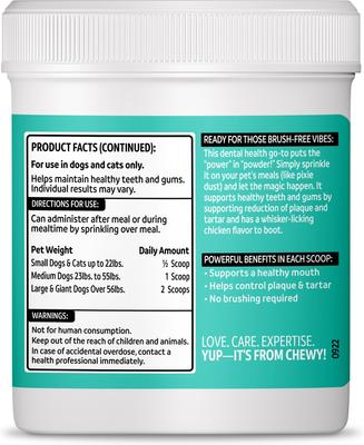 Show full view: Vibeful Dental Health Powder Supplement for Dogs & Cats, 60 g slide 4 of 10