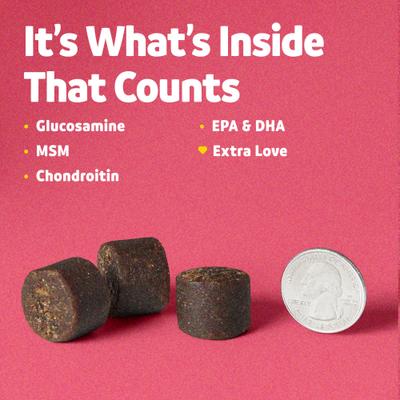 Show full view: Vibeful Mobility & Joint Health Beef Flavored Soft Chews Glucosamine Joint Supplement for Dogs, 14 count slide 5 of 9