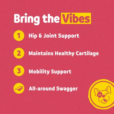 Show full view: Vibeful Mobility & Joint Health Beef Flavored Soft Chews Glucosamine Joint Supplement for Dogs, 14 count slide 4 of 9