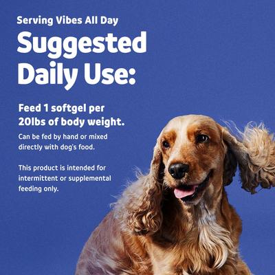 Show full view: Vibeful Omega-3 Fish Oil Formula Softgels Skin & Coat Supplement for Dogs, 120 count slide 7 of 10