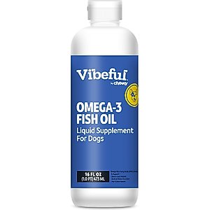 Vibeful Omega-3 Fish Oil Liquid Skin & Coat Supplement for Dogs, 16-oz