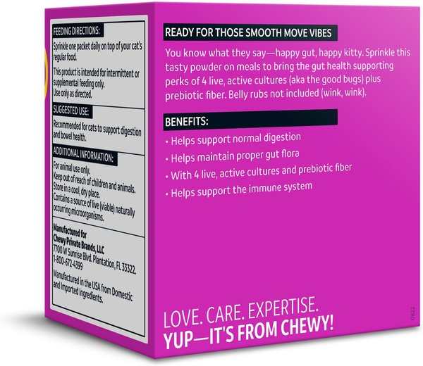 Show full view: Vibeful Probiotic Gastrointestinal Support Powder Digestive Supplement for Cats, 30 count slide 2 of 10