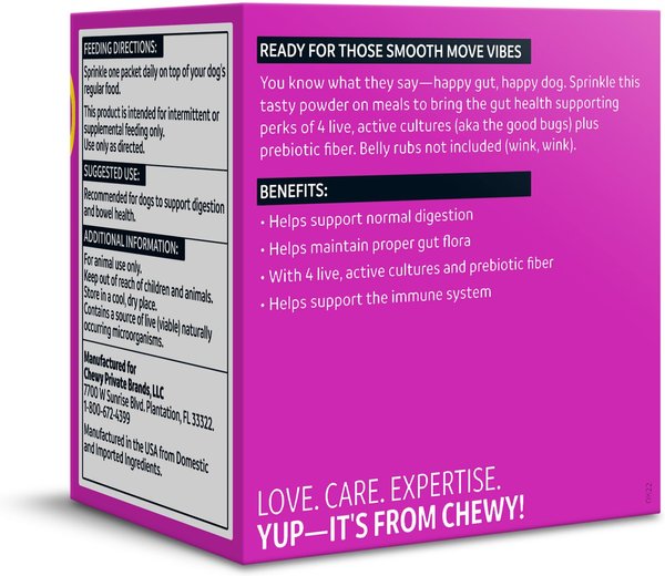Show full view: Vibeful Probiotic Gastrointestinal Support Powder Digestive Supplement for Dogs, 30 count slide 2 of 10