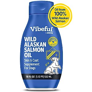 Vibeful Wild Alaskan Salmon Oil Liquid Skin & Coat Supplement for Dogs, 18-oz bottle