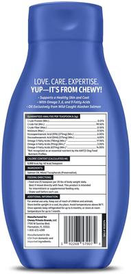 Show full view: Vibeful Wild Alaskan Salmon Oil Liquid Skin & Coat Supplement for Dogs, 18-oz bottle slide 3 of 9