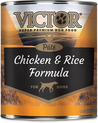 VICTOR Chicken & Rice Formula Pate Wet Dog Food or Topper, 13.2-oz, case of 12