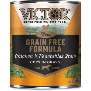 VICTOR Grain-Free Chicken & Vegetables Stew Cuts Wet Dog Food or Topper, 13.2-oz, case of 12