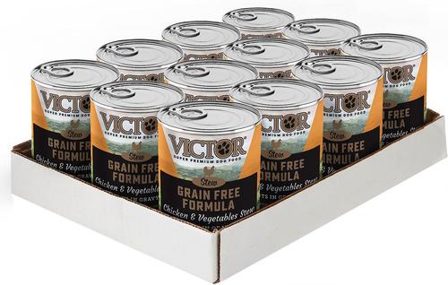 Show full view: VICTOR Grain-Free Chicken & Vegetables Stew Cuts Wet Dog Food or Topper, 13.2-oz, case of 12 slide 3 of 9
