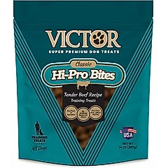 VICTOR Hi-Pro Bites Tender Beef Recipe High Protein Training Dog Treats, 14-oz bag