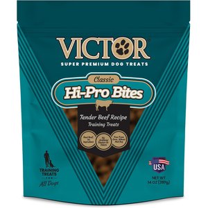 VICTOR Hi-Pro Bites Tender Beef Recipe High Protein Training Dog Treats, 14-oz bag