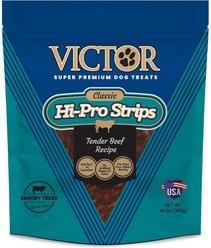 VICTOR Hi-Pro Strips Tender Beef Recipe High Protein Savory Snack Dog Treats, 14-oz bag