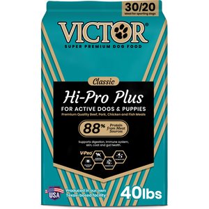 VICTOR Hi-Pro Plus 30/20 Active Sporting High Protein Gluten-Free Dry Dog Food, 40-lb bag