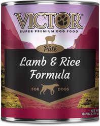VICTOR Lamb & Rice Formula Pate Wet Dog Food or Topper, 13.2-oz can, bundle of 24 
