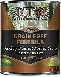 VICTOR Grain-Free Turkey & Sweet Potato Stew Cuts Wet Dog Food or Topper, 13.2-oz, case of 12