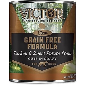 VICTOR Grain-Free Turkey & Sweet Potato Stew Cuts Wet Dog Food or Topper, 13.2-oz, case of 12