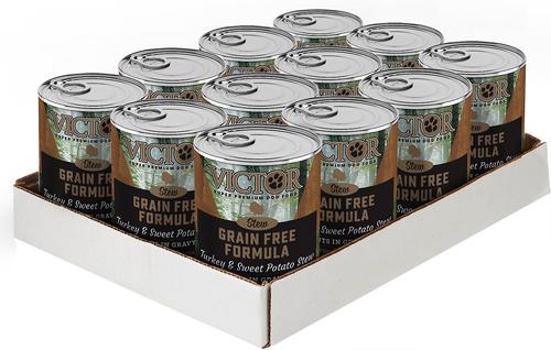 Show full view: VICTOR Grain-Free Turkey & Sweet Potato Stew Cuts Wet Dog Food or Topper, 13.2-oz, case of 12 slide 3 of 9
