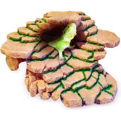 Vila Bearded Dragon & Leopard Gecko Humid Hide Resin Cave & Basking Rocks, Reptile Habitat Decor