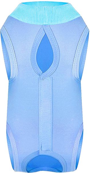 Show full view: Vila Breathable Onesie Cat Neuter & Spay Post Surgery Recovery Suit Collar Cone Alternative for Small Pet, Blue, Medium slide 2 of 4