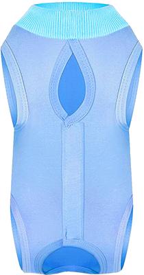 Show full view: Vila Breathable Onesie Cat Neuter & Spay Post Surgery Recovery Suit Collar Cone Alternative for Small Pet, Blue, Medium slide 3 of 5