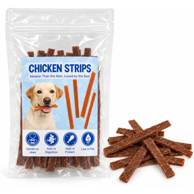 Vila Vila Chicken Strip Chicken Freeze-Dried Dog Treats, 2.3-oz bag