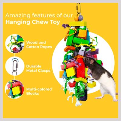 Show full view: Vila Colorful Hanging Teeth Grinding Rat Guinea-Pig & Small Animal Wooden Chew Blocks, 16-in slide 3 of 7