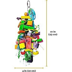 Vila Colorful Hanging Teeth Grinding Rat Guinea-Pig & Small Animal Wooden Chew Blocks, 16-in