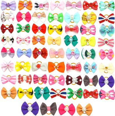 Show full view: Vila Cute Ribbon Bows Elastic Rubber Band Hair Ties Dog & Cat Grooming Accessories, 60 count slide 3 of 6