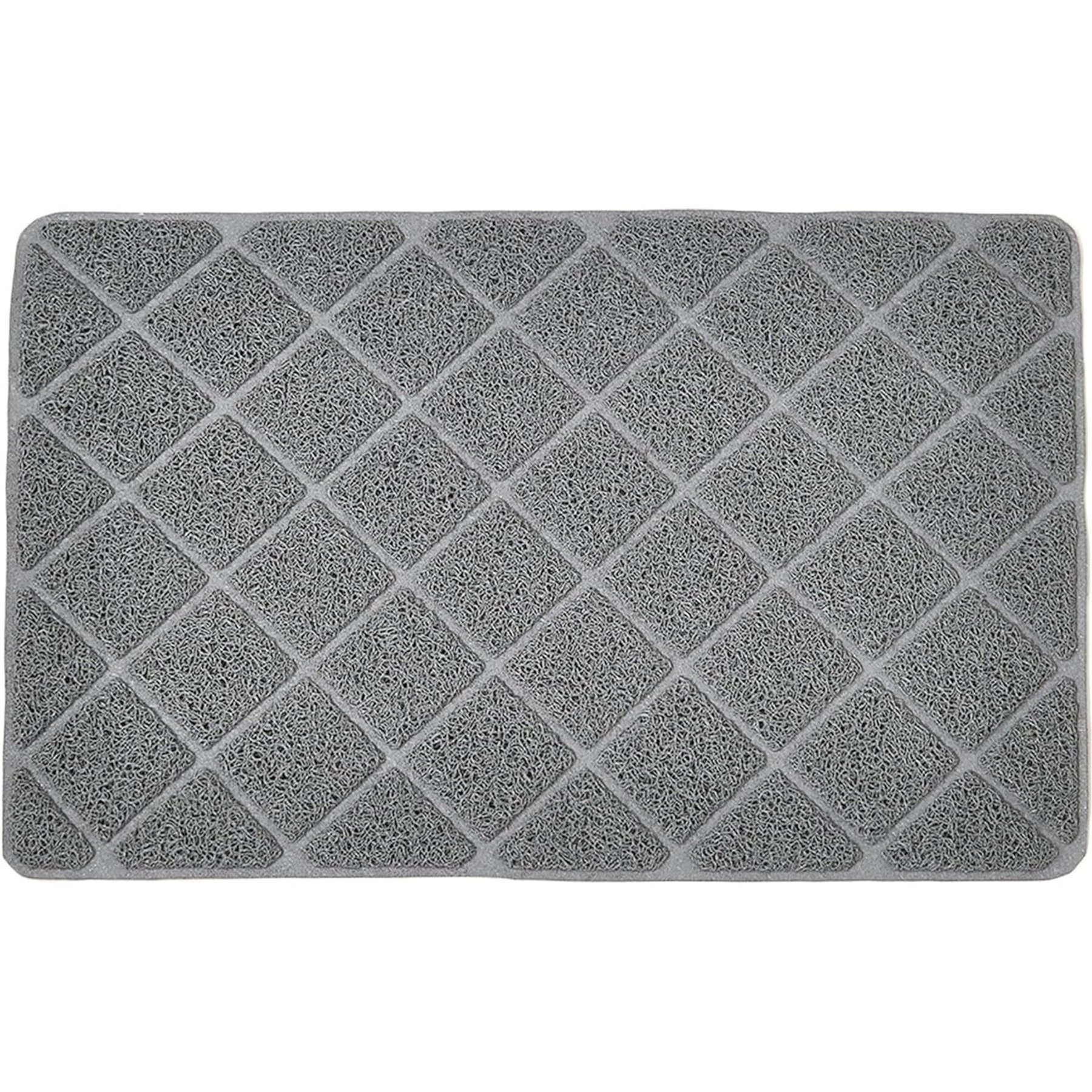 Vila Double Layer Waterproof Non-Slip Trapping Design Cat Litter Mat, Gray, 24 x 15-in