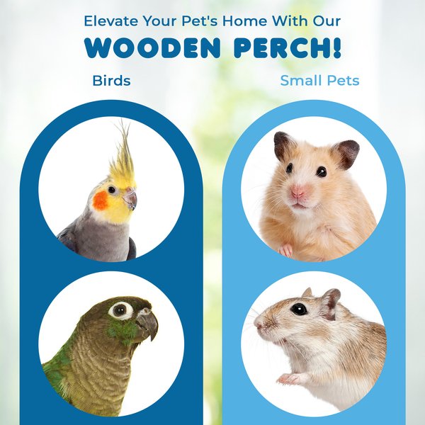 Show full view: Vila Natural Wooden Platform Parrot Perch Stand, Hanging Cage Accessories for Bird Play Stand, 7 x 3 inches slide 5 of 8