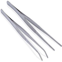 Vila Snake & Bearded Dragon Stainless Steel Reptile Feeding Tongs, Aquarium Long Tweezers, 2 count