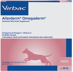 Virbac Allerderm Omegaderm Oil Skin & Coat Supplement for Dogs, 28 count