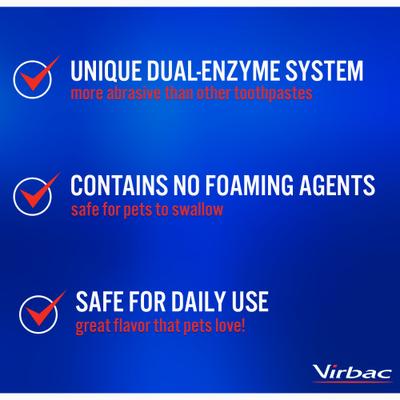 Show full view: Virbac C.E.T. Enzymatic Beef Flavor, 2.5-oz (70 g) tube + Poultry Flavor Dog & Cat Toothpaste, 70 gram slide 9 of 10