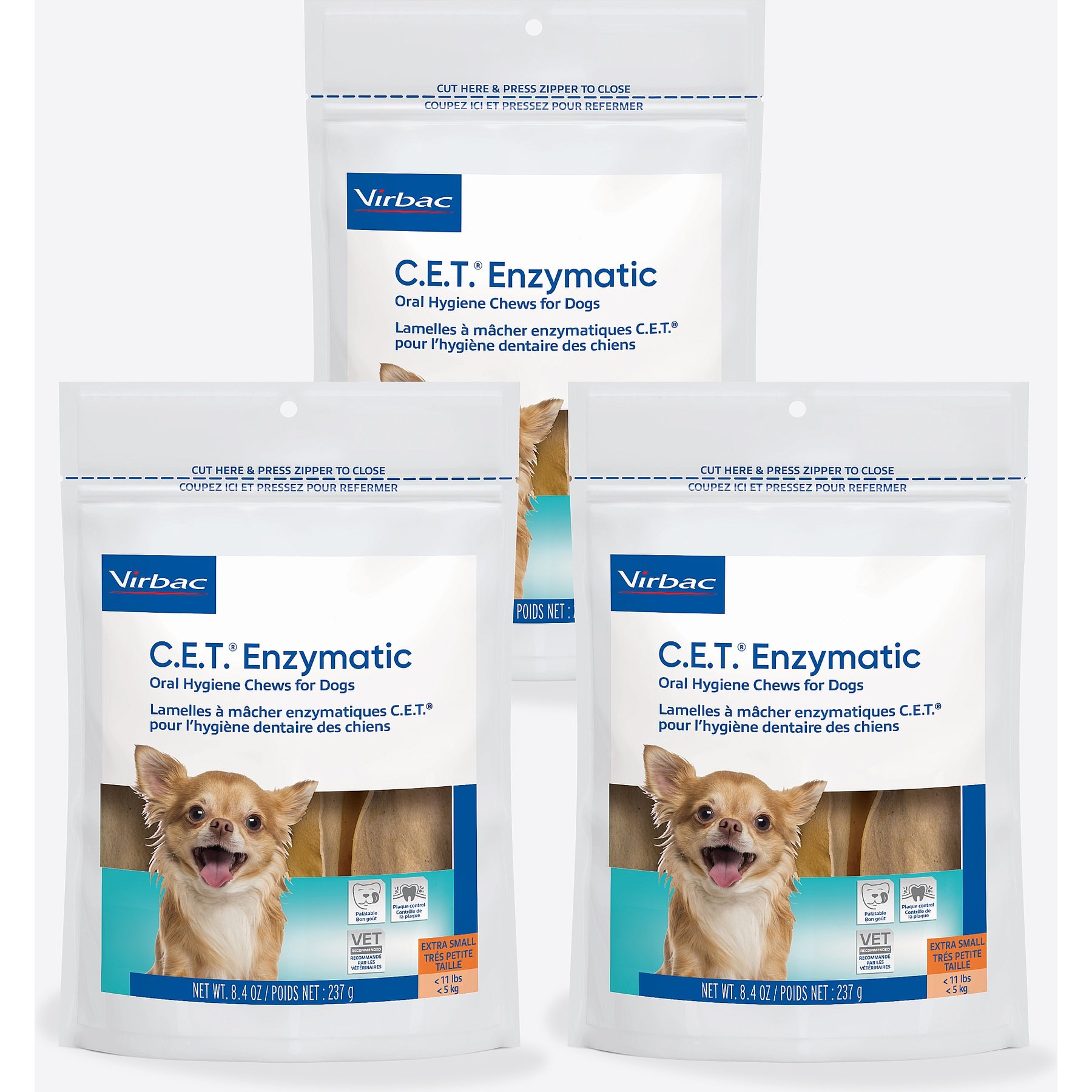 犬の歯の健康をサポートするおやつ C.E.T. Virbac Chews L Virbac® C.E.T.® Enzymatic Oral Hygiene Chews for Dogs - Beef