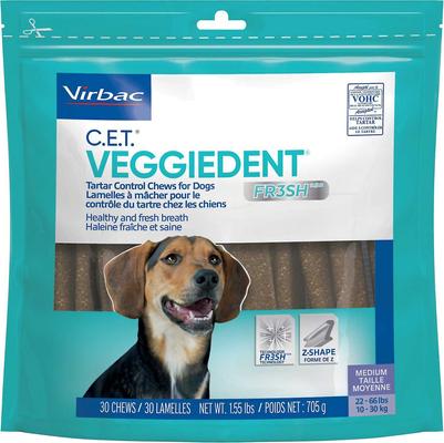 Show full view: Virbac C.E.T. Enzymatic Dog & Cat Poultry Flavor Toothpaste, 70 gram & Virbac C.E.T. VeggieDent Fr3sh Tartar Control Dog Chews, Medium, 30 Count slide 6 of 9
