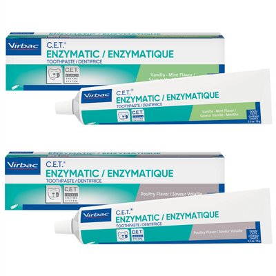 Virbac Virbac C.E.T. Enzymatic Poultry Flavor, 70 gram + Vanilla Mint Flavored Dog & Cat Toothpaste, 70 gram